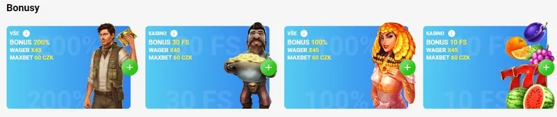 Bonusy za první vklad v kasinu Slottica
