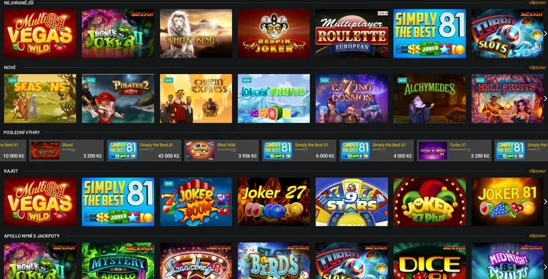 Oblíbené hry a sloty v kasinu Fortuna