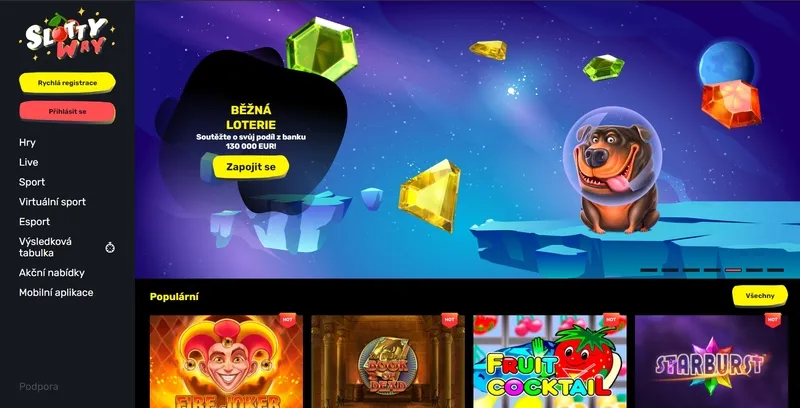 Hlavní stránka kasina SlottyWay