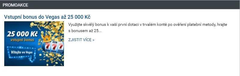 Uvítací bonus v kasinu Tipssport