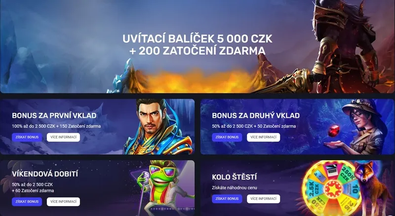 Bonusy při prvním vkladu na Woocasino