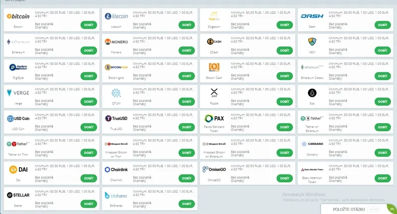 Dostupné platební metody 22bet Casino