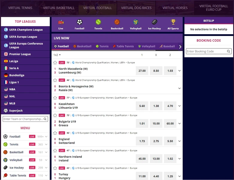 Sportovní sázení v Malina Casino