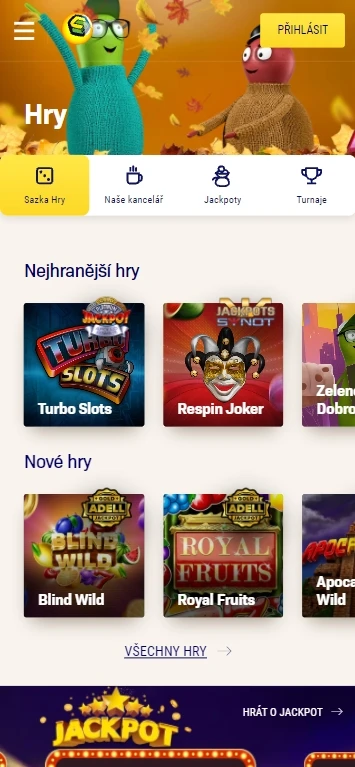 Mobilní verze online kasina Sazka