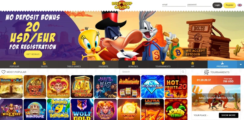 oficiálních webových stránek Beep Beep casino Přehled