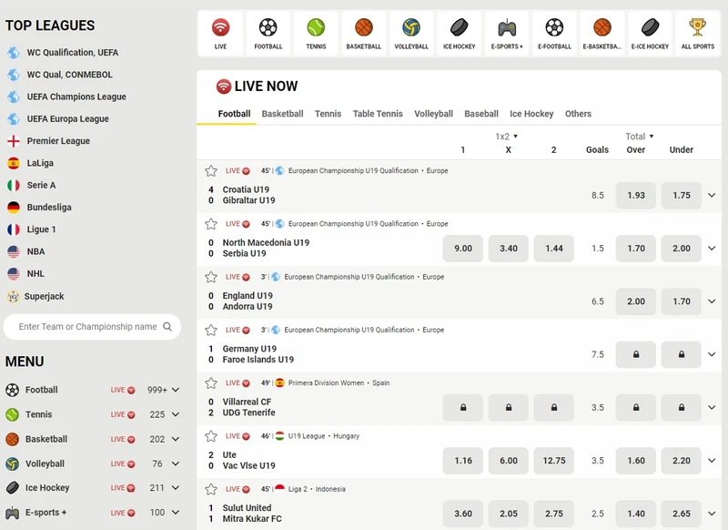 Sportovní sázení v Fezbet