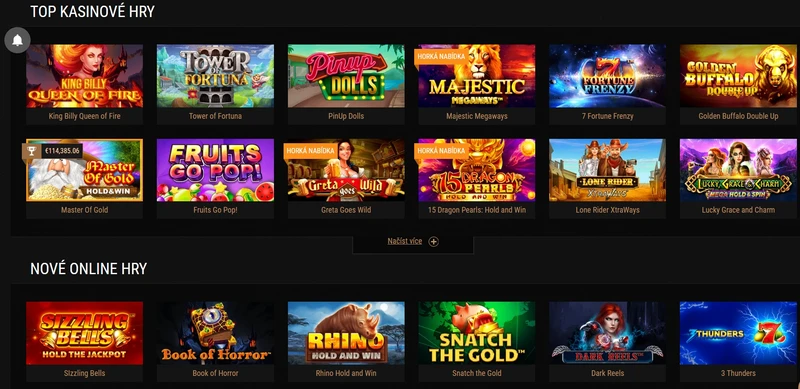 Hazardní hry ve vstupní hale kasina King Billy