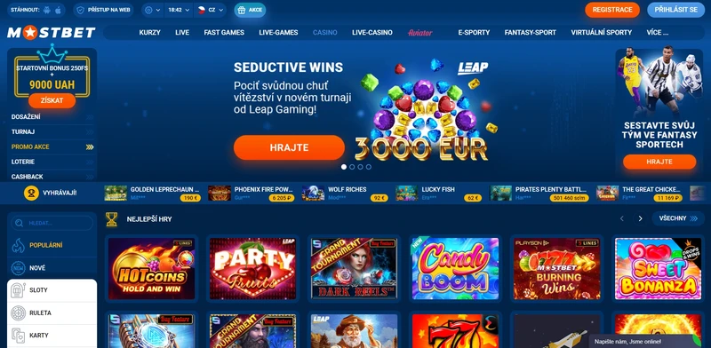 Přehled oficiálních webových stránek Mostbet