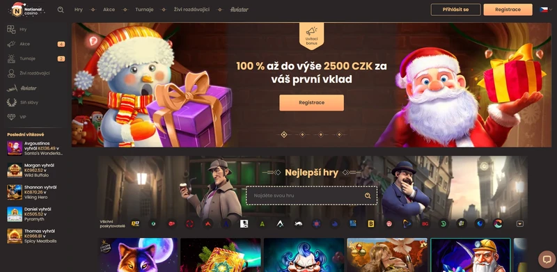 Přehled oficiálních stránek National casino