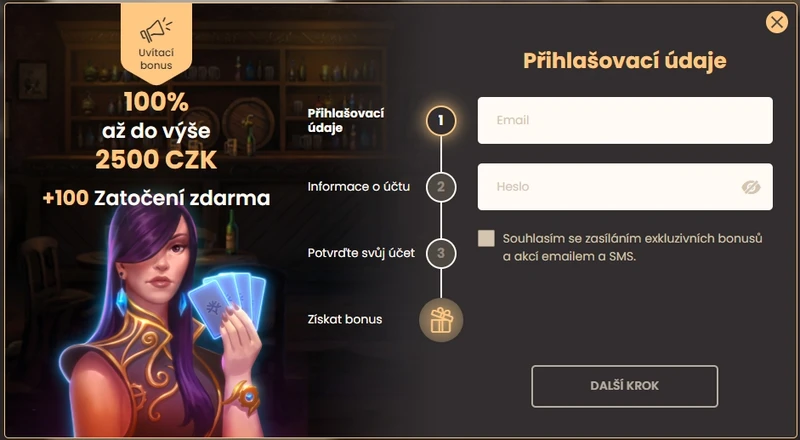 Registrace kasina a ověření účtu v National casino