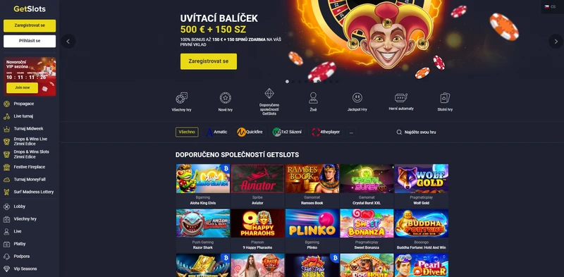 Přehled oficiálních stránek Getslots Casino
