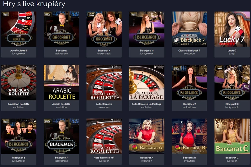 Hry se skutečnými prodejci v WildTornado casino
