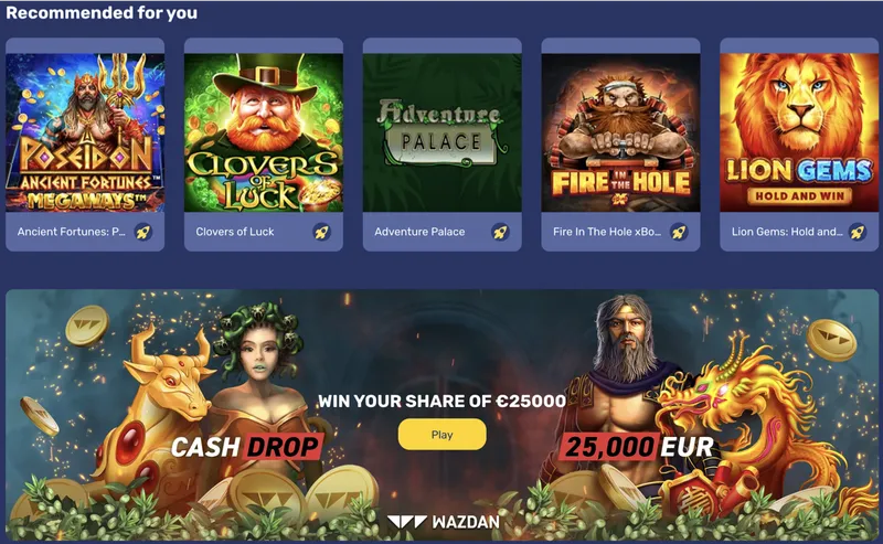 Hazardní hry v lobby kasina Galaxyno