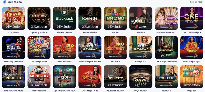 Hry s živým krupiérem Vulkan Vegas