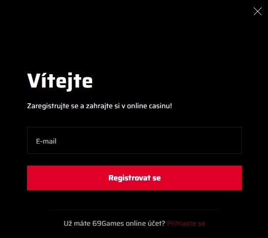 Registrace a ověření účtu v 69Games Casino