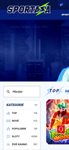 Mobilní verze Sportaza Casino