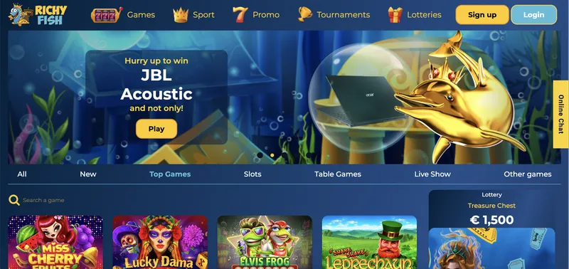 Přehled oficiálních webových stránek Richy Fish