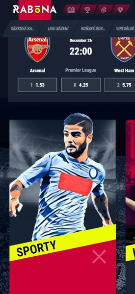 Mobilní verze Rabona casino