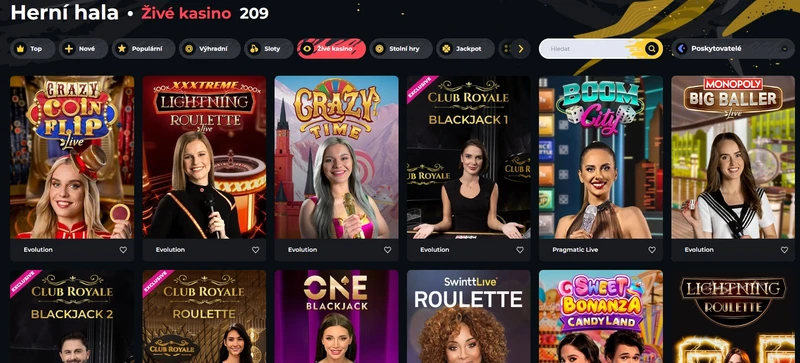 Živé casino v Boomerang casino