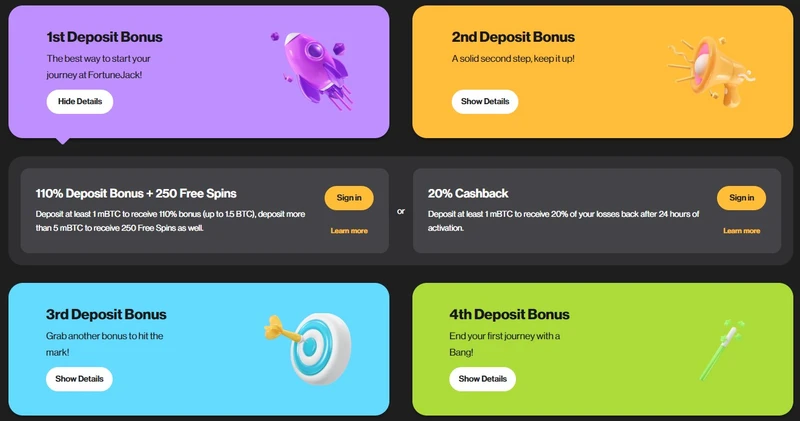 Fortune Jack Casino Bonusy