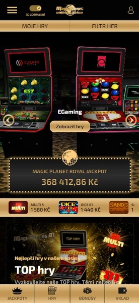 Mobilní verze Magic Planet Casino