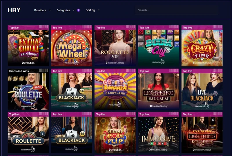 Živé casino v Justbit casino