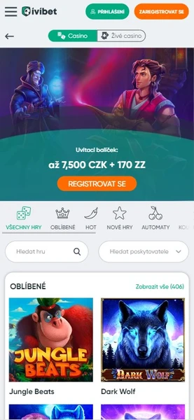Mobilní verze v ivibet casino