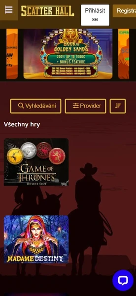 Mobilní verze Scatterhall Casino