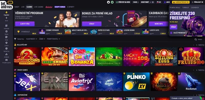 Oficiální webové stránky Betandreas casino