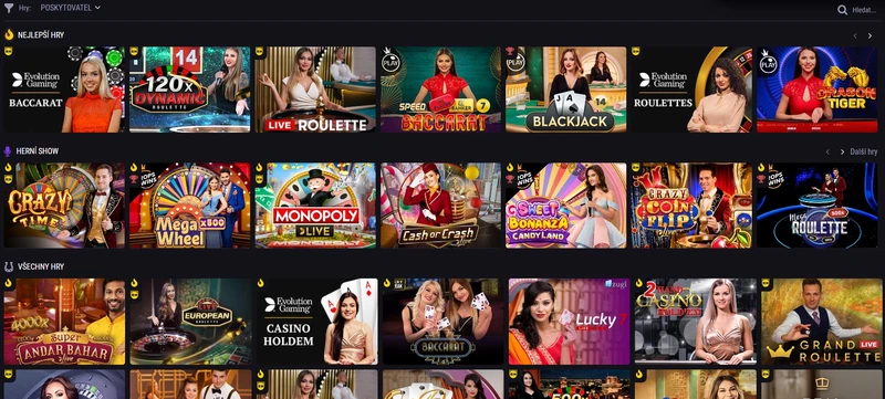 Živé casino v Betandreas casino