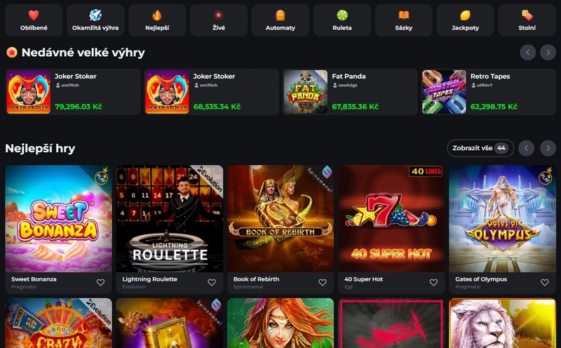 Hazardní hry BetOnRed Casino