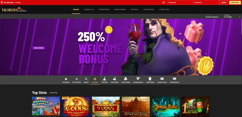 Oficiální webové stránky v Nordis casino