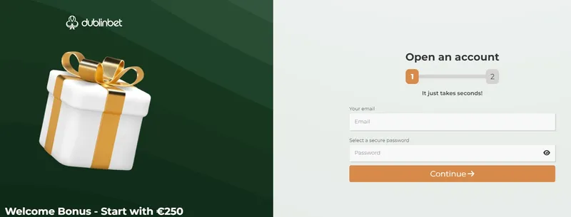 Dublin Bet - Registrace a přihlášení