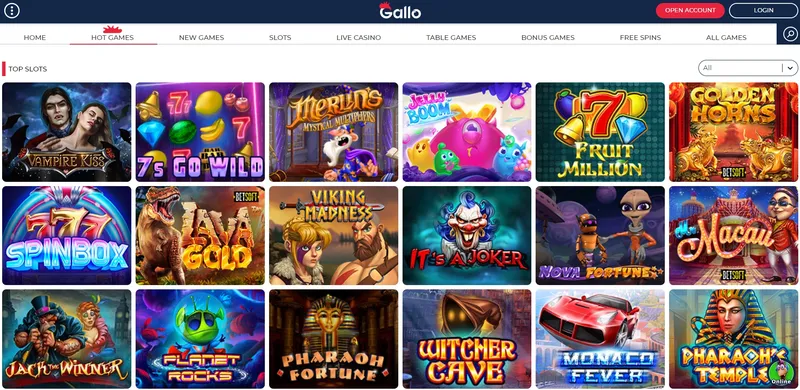 Gallo Casino - Hazardní hry