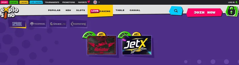 Explosino - Live casino