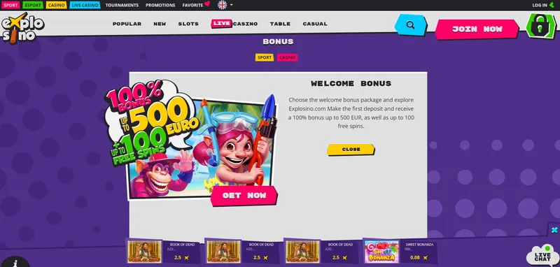 Welcome Bonus - Explosino