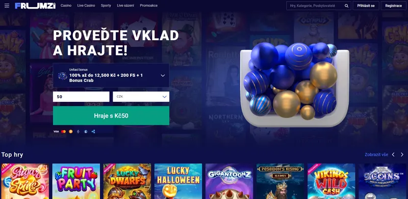 Frumzi Casino - home page