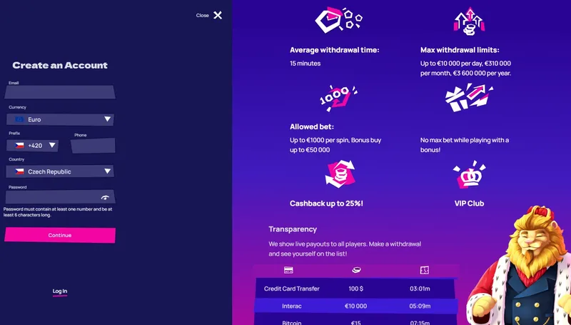 Royspins Online Casino - Prihlaseny