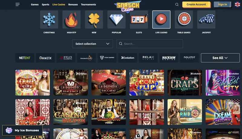 Snatch-casino-live game