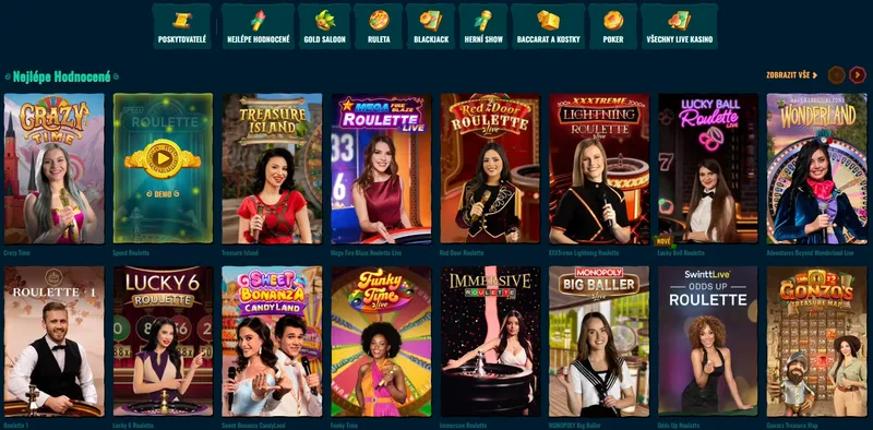 Live Casino hry na Spinanga