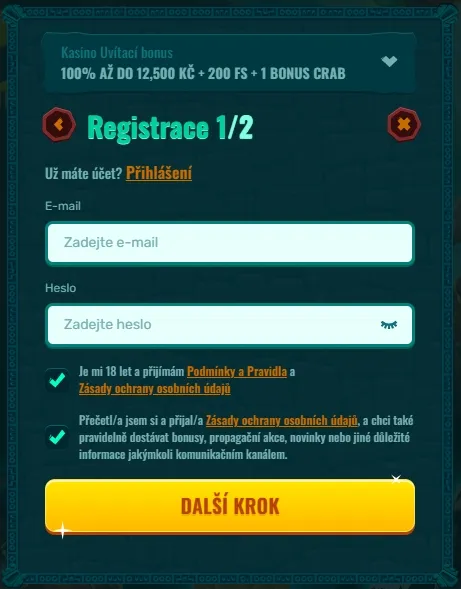 Spinanga - Registrace