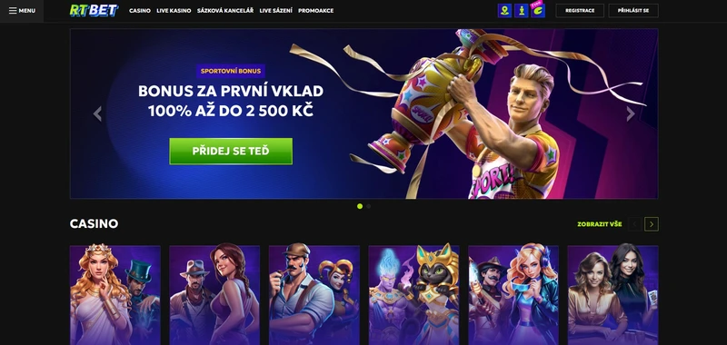 Přehled oficiálních webových stránek RTBet Casino