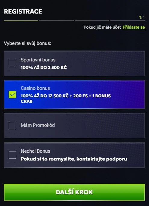 Registrace a přihlášení do RTbet Casino