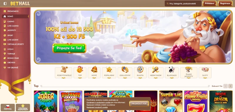 Přehled oficiálních stránek Bethall Casino