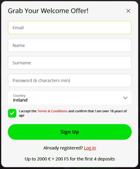 Registrace a přihlášení do Slot7 Casino